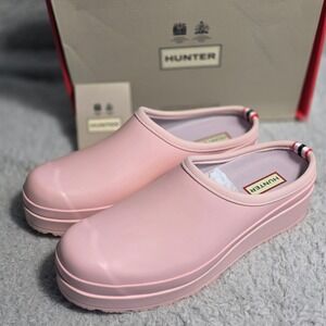 Hunter Womens Play Clog Azalea Pink Rubber Boot Mules EU 42 US 10 NIB